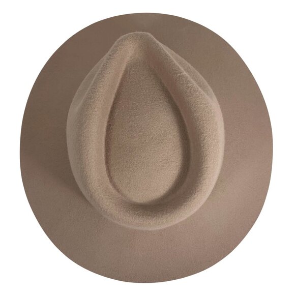 Morgan & Taylor 100% Australian Wool Tan Fedora Hat Gold Trim Band OSFM Adj NWT - Picture 4 of 11